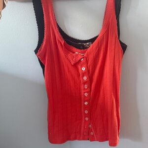 Free people tank NWOT Women's  Button-Down Tank Top red and black you get both